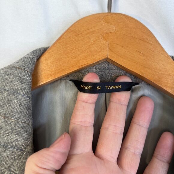 Aldo Rossini Camel Hair & Wool Career Blazer Sport Coat Gray Pin Striped Sz 38R - Picture 11 of 14